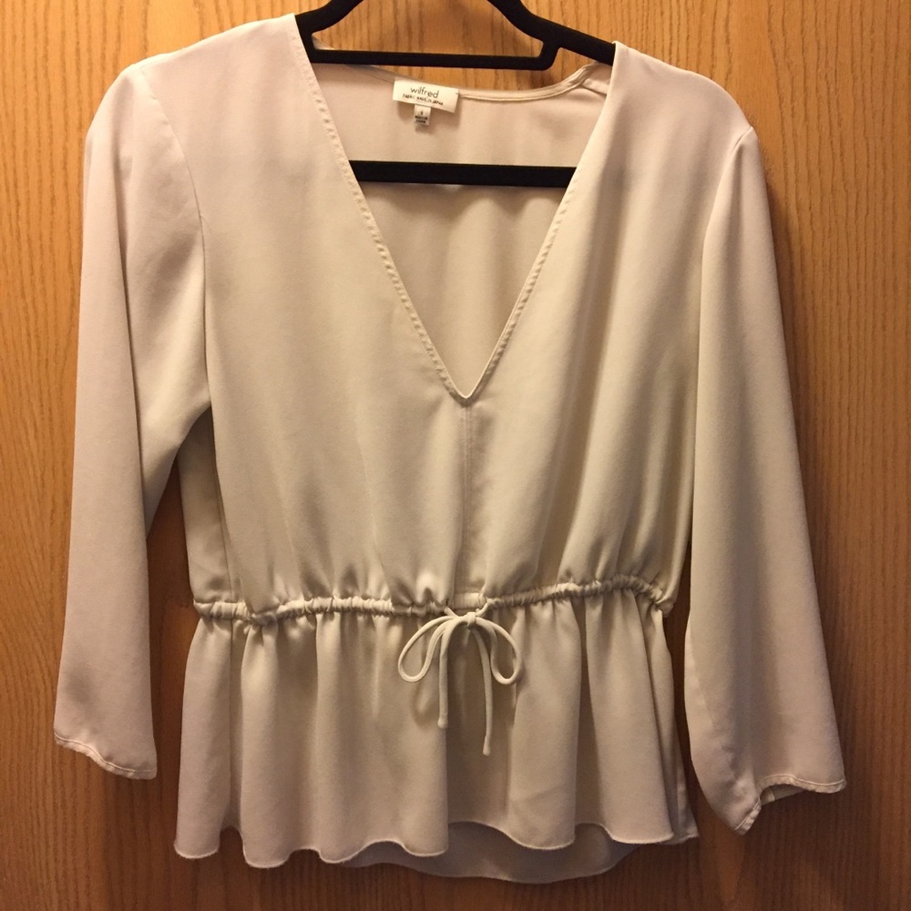Aritzia Peplum Blouse (S, off-white)